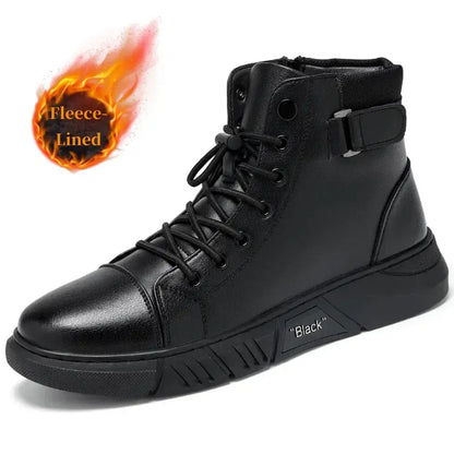 Men’s Genuine Leather Fleece-Lined Orthopaedic Waterproof Boots