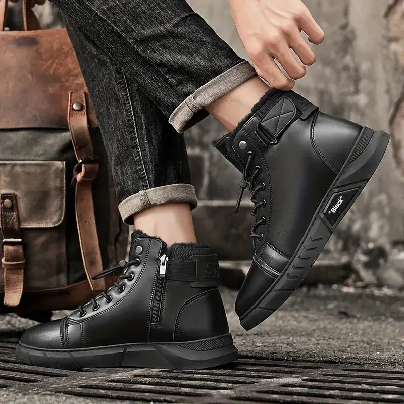 Men’s Genuine Leather Fleece-Lined Orthopaedic Waterproof Boots