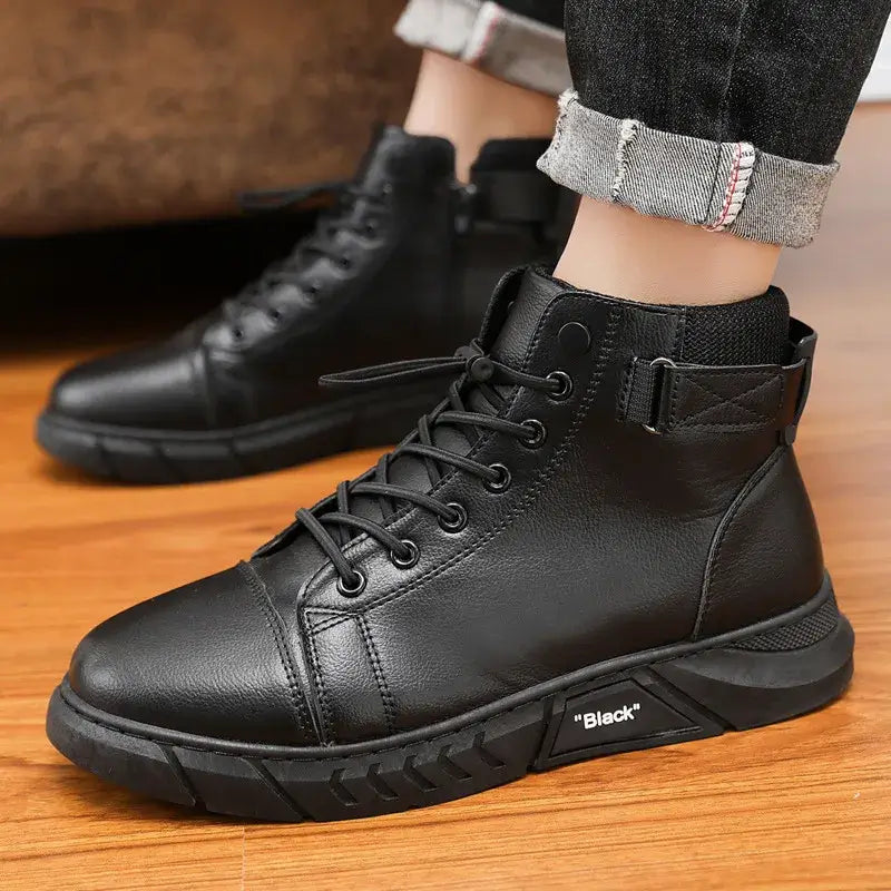 Men’s Genuine Leather Fleece-Lined Orthopaedic Waterproof Boots