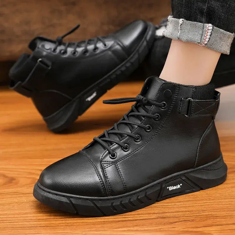 Men’s Genuine Leather Fleece-Lined Orthopaedic Waterproof Boots