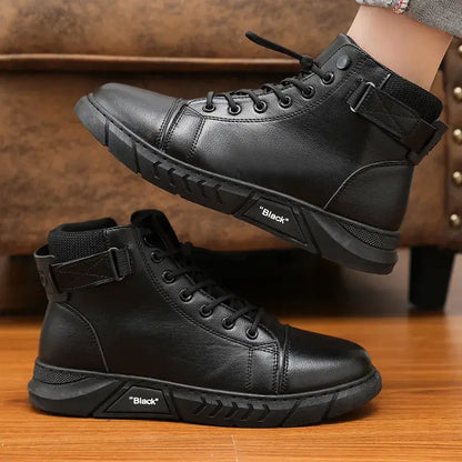Men’s Genuine Leather Fleece-Lined Orthopaedic Waterproof Boots
